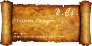 Mikuska Csongor névjegykártya